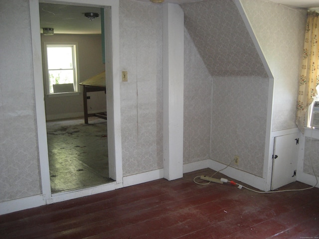 additional living space featuring dark wood-type flooring