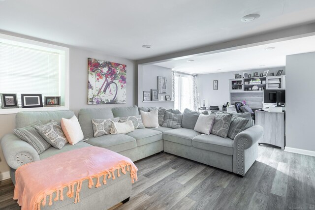 living room featuring wood finished floors