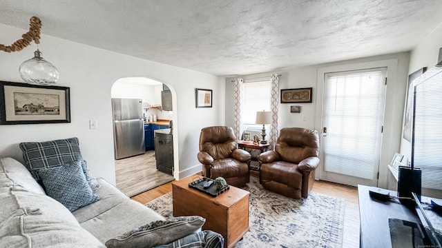 living room with light wood-type flooring