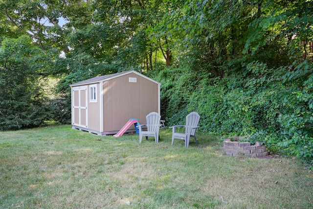 view of shed