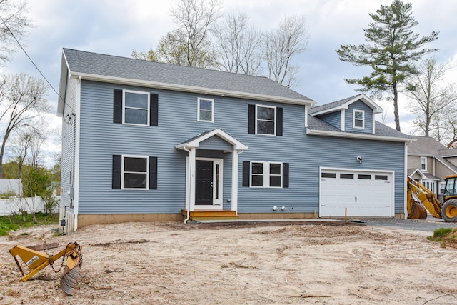 view of front facade featuring a garage