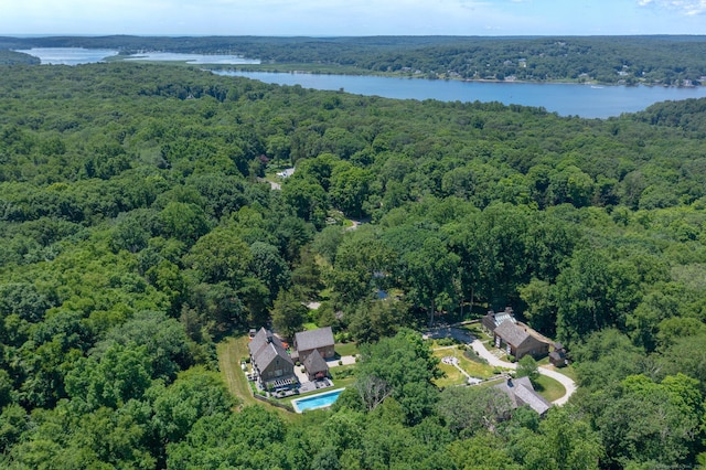 155 Joshuatown Rd, Lyme, CT 06371 - aerial view of property and surrounding area featuring a heavily wooded area and a nearby body of water