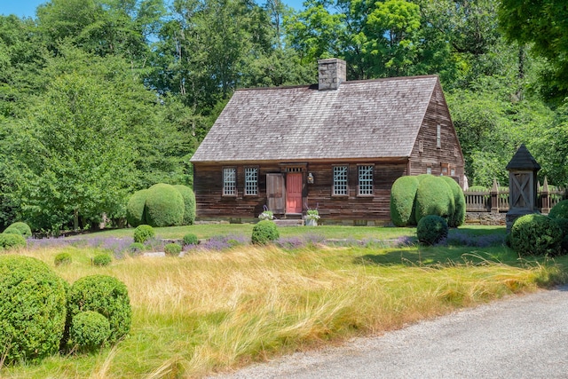 155 Joshuatown Rd, Lyme, CT 06371 - view of front facade with a chimney