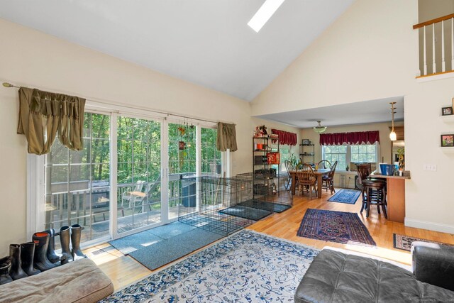 46 Nedobity Rd, Haddam, CT 06441 - living room with wood finished floors and high vaulted ceiling