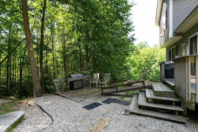 46 Nedobity Rd, Haddam, CT 06441 - view of patio featuring a wooden deck and grilling area