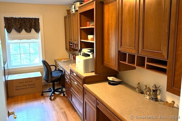 46 Nedobity Rd, Haddam, CT 06441 - home office featuring light wood finished floors and built in desk