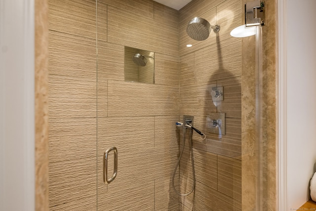 interior details featuring walk in shower