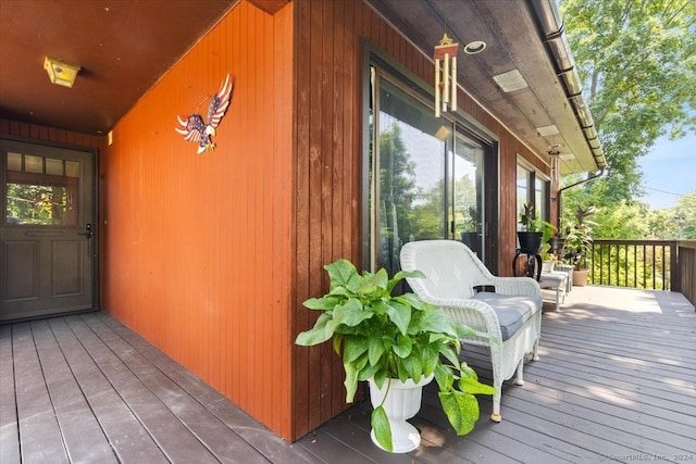 wooden deck with covered porch