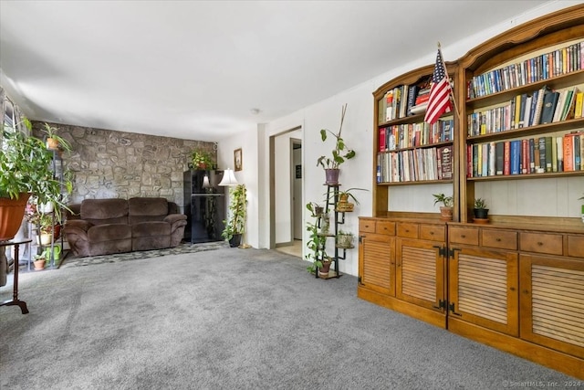 sitting room featuring carpet floors