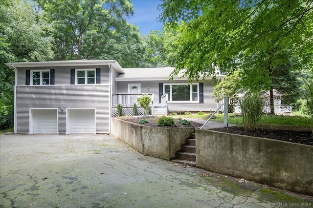 tri-level home with a garage