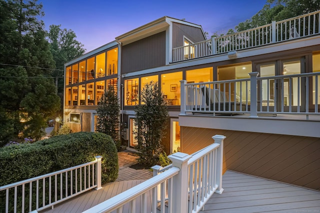 exterior space with a balcony