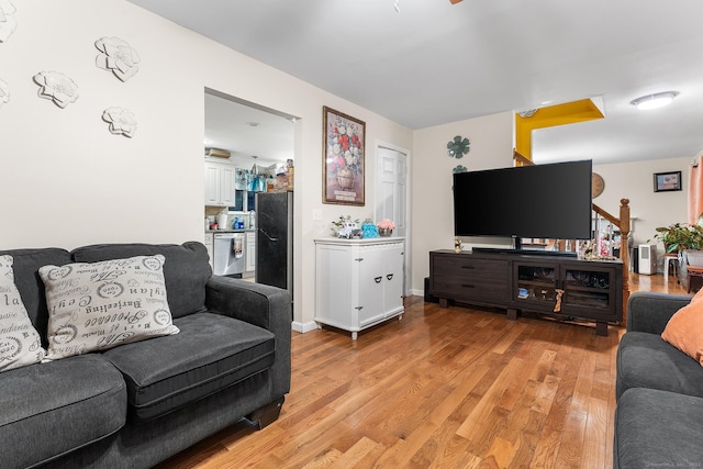 living room featuring light hardwood / wood-style floors