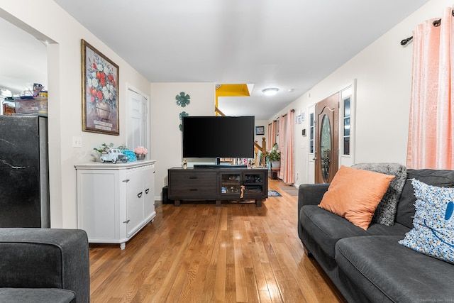 living room featuring light hardwood / wood-style flooring