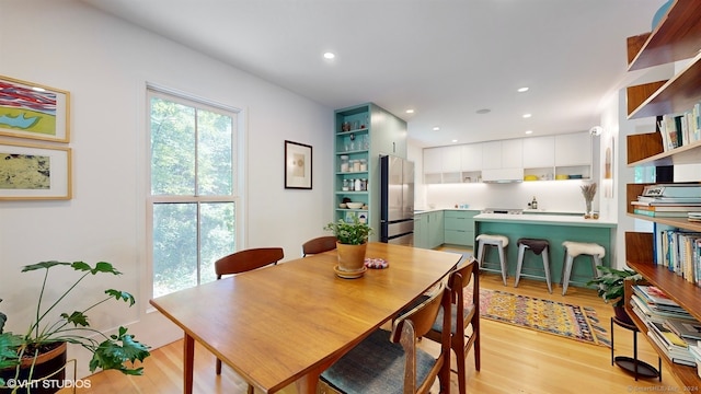 dining area featuring light hardwood / wood-style floors