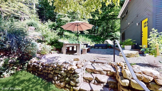 view of yard featuring a patio