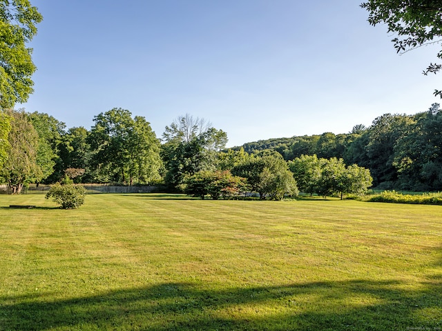 view of property's community with a yard