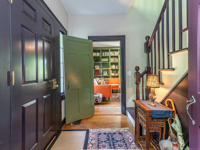 entrance foyer with wood-type flooring