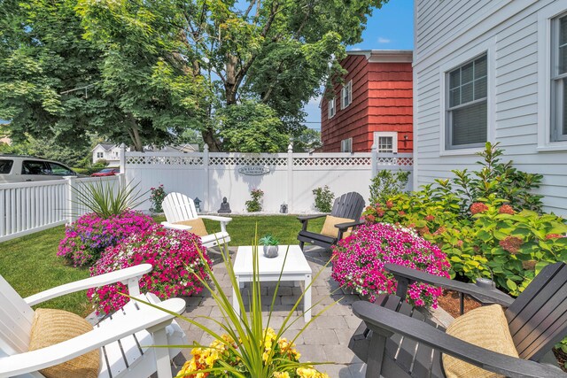 view of patio featuring a fenced backyard