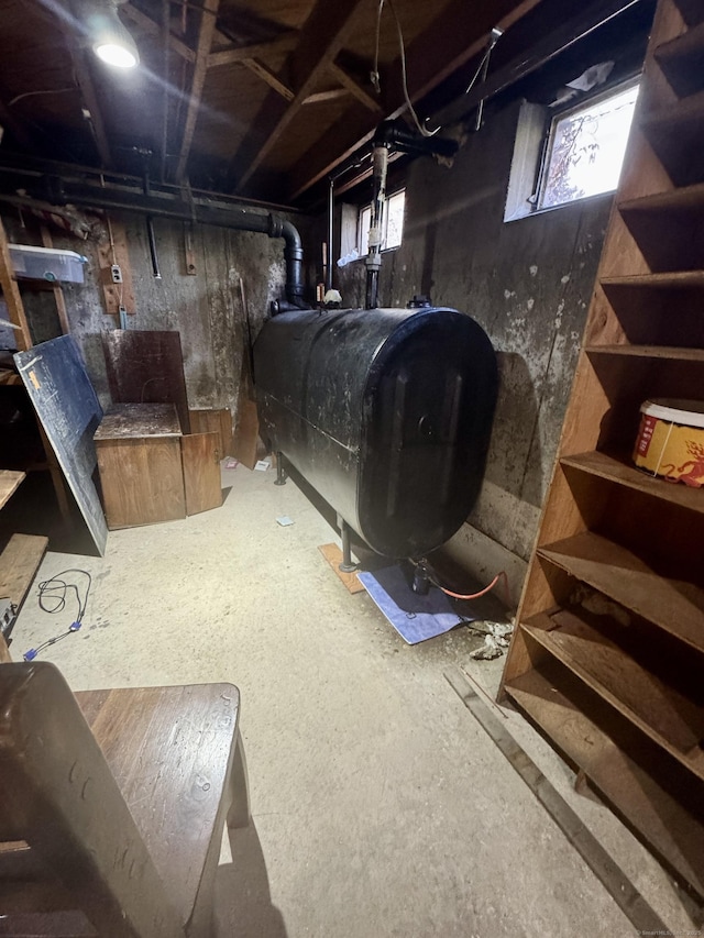 below grade area featuring a healthy amount of sunlight and heating fuel