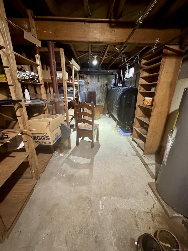 unfinished basement with heating fuel