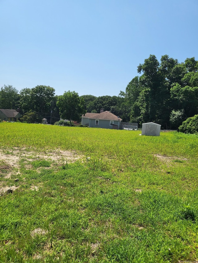 view of yard with a rural view