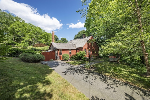 28 S Wig Hill Rd, Chester, CT 06412 - view of home's exterior with driveway and a lawn