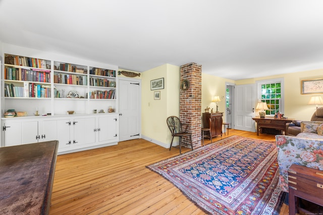 living room featuring light hardwood / wood-style floors