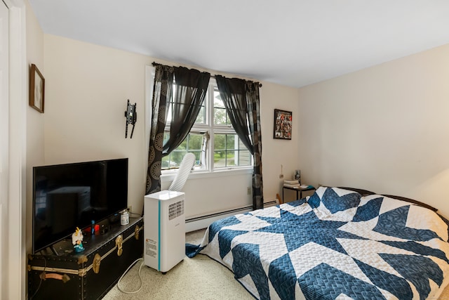 bedroom with a baseboard radiator