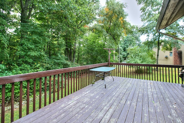 deck with a yard