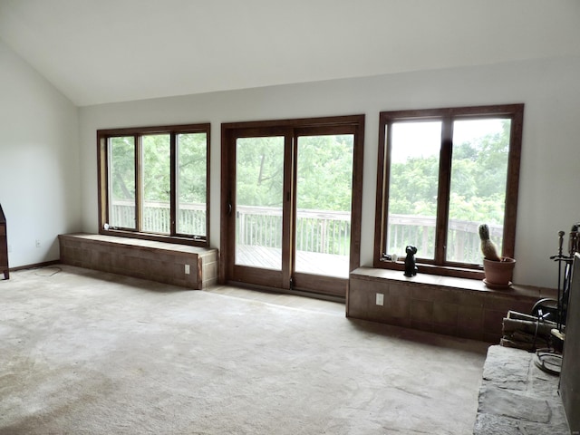 181 Scotland Rd, Sprague, CT 06330 - living area with vaulted ceiling and light carpet
