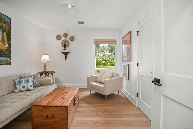 living room featuring light hardwood / wood-style flooring