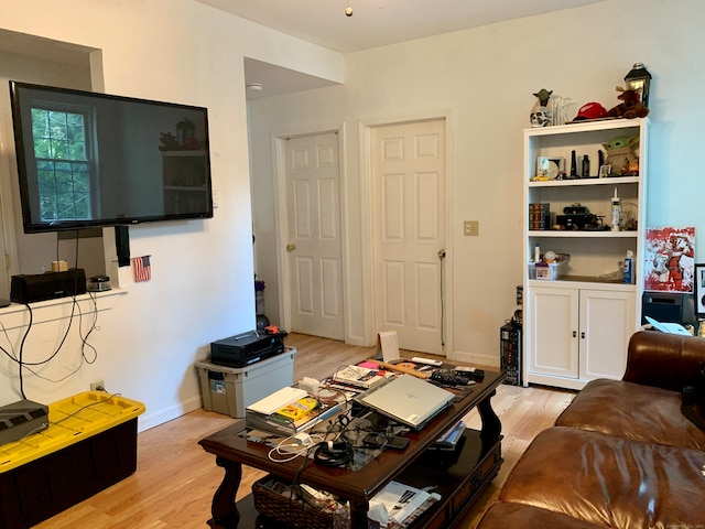 living room featuring light hardwood / wood-style flooring