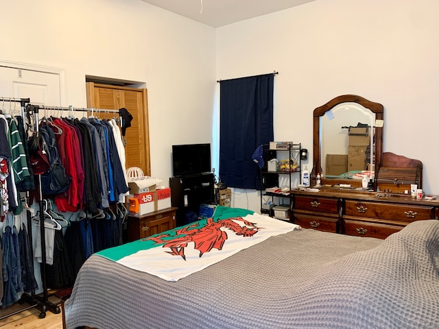 bedroom featuring light wood-type flooring