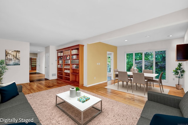 living room featuring hardwood / wood-style flooring