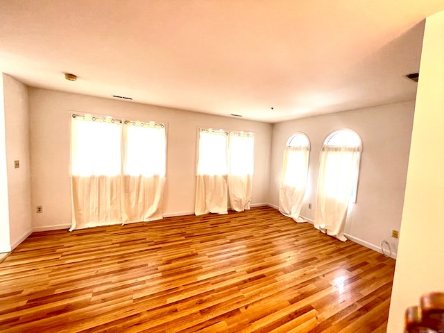 empty room featuring light hardwood / wood-style flooring