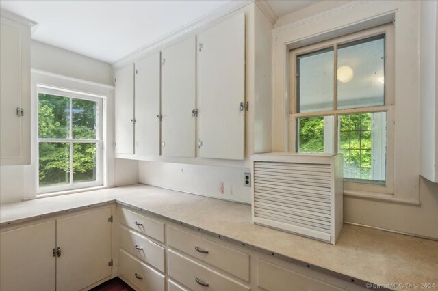 kitchen featuring white cabinetry