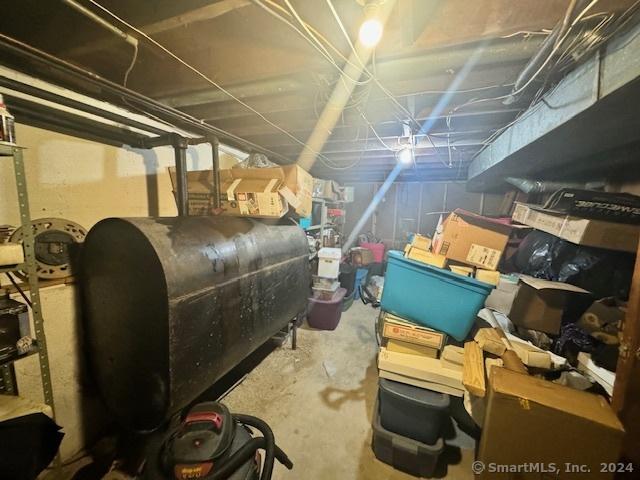 unfinished basement with heating fuel