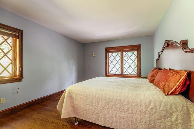 bedroom featuring dark wood-type flooring