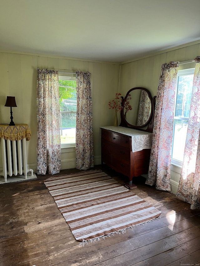 interior space featuring dark wood-type flooring