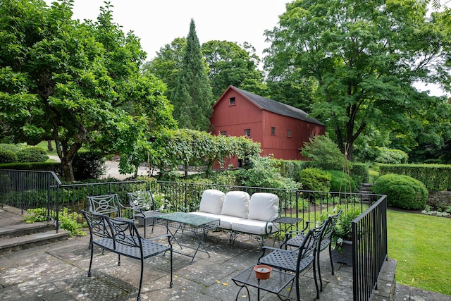 view of patio / terrace featuring an outdoor hangout area