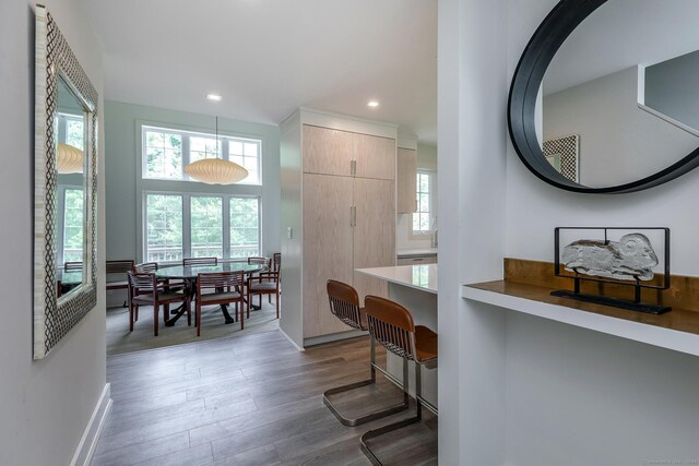 interior space with wood-type flooring