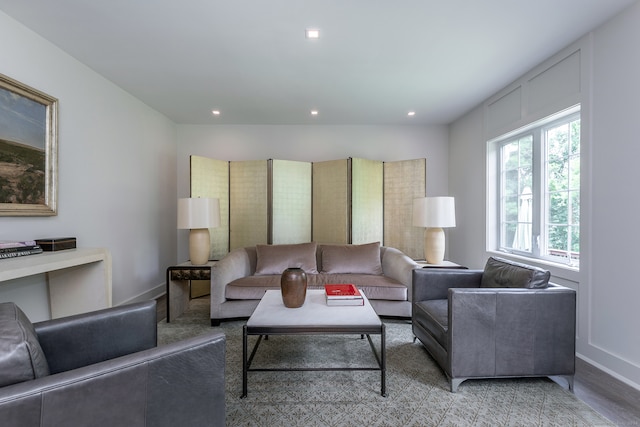 living room featuring hardwood / wood-style floors