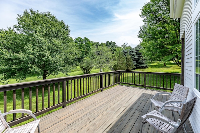 deck with a lawn