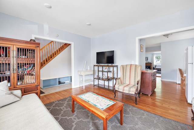 living room featuring hardwood / wood-style floors