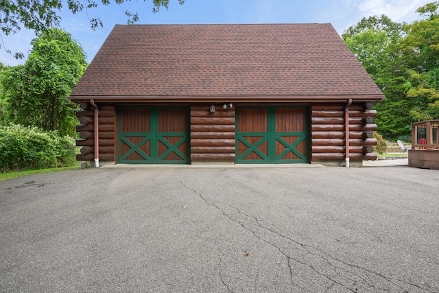 view of garage