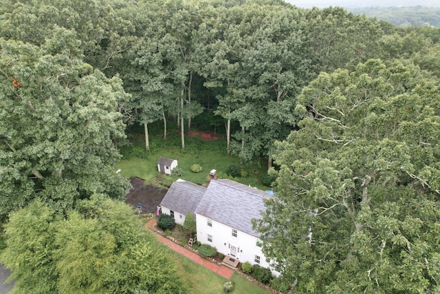 bird's eye view with a forest view