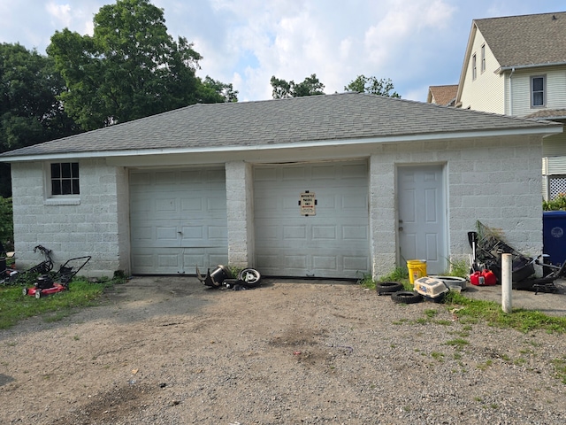 view of garage