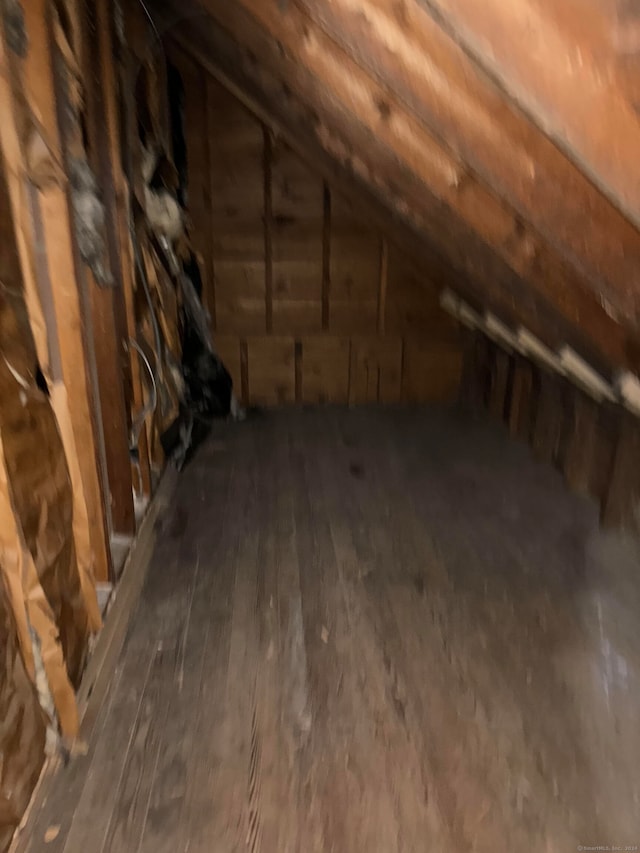 view of unfinished attic