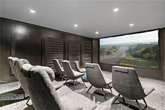 home theater featuring a wealth of natural light