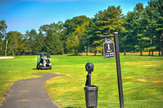 view of home's community featuring a lawn